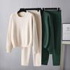 Women's Two Piece Outfits Knitted Pullover Wide Leg Pants Tracksuit Sweatsuits Matching Lounge Set Chunky Fall Winter Casual Sweater Sets for Women
