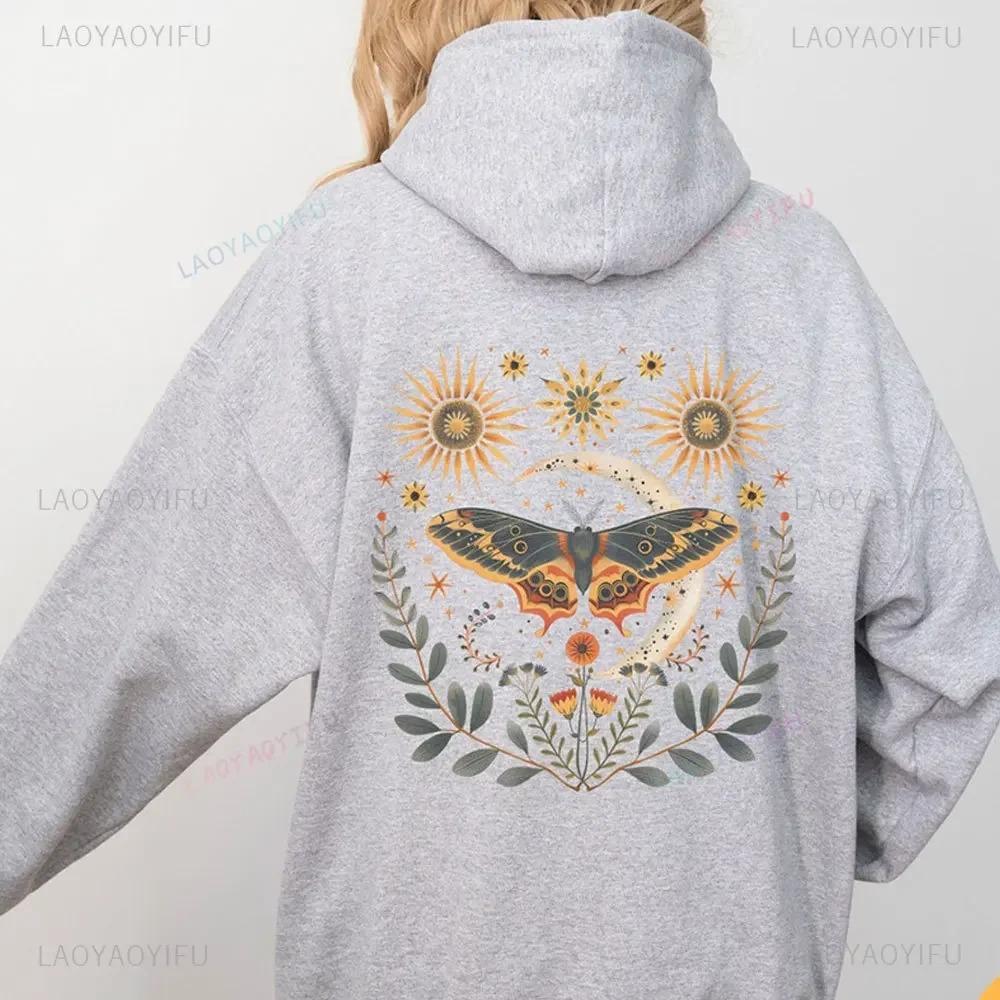 Худи Мотылек Лунный Мотылек Толстовка Одежда Темная Академия Топ Коттеджкор Ведьмовской Свитер Футболка с Насекомым Жук Гоблинкор Фазы Луны