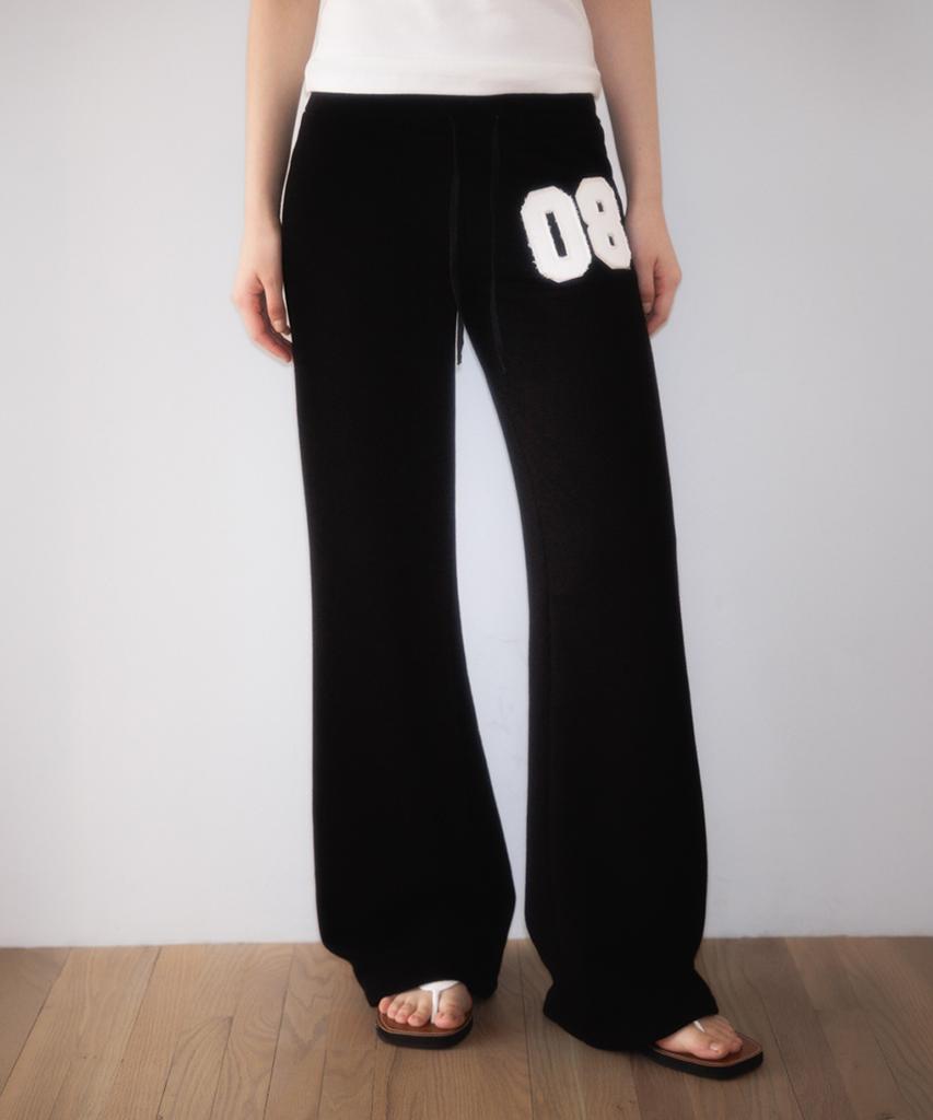 ROSEFRANTZ Patchwork Bootcut Sweatpants [Black]