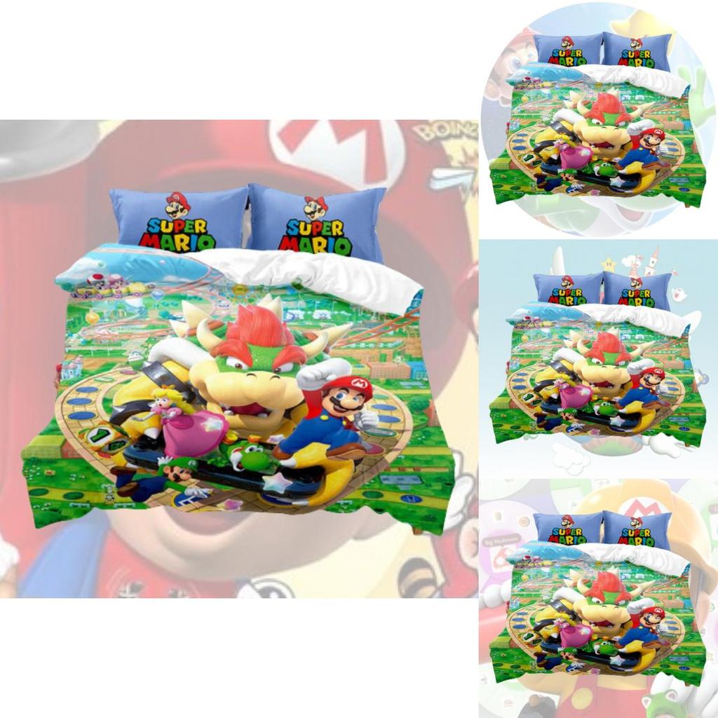 Cute Cartoon Mario Children's Three-piece/four-piece Bedding Set