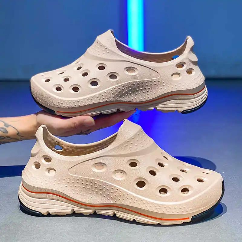 Модные мужские аквашузы на платформе со шнуровкой, тапочки, домашние сандалии, пляжные шлепанцы, кроссовки, спортивные, смешные, милые, премиум