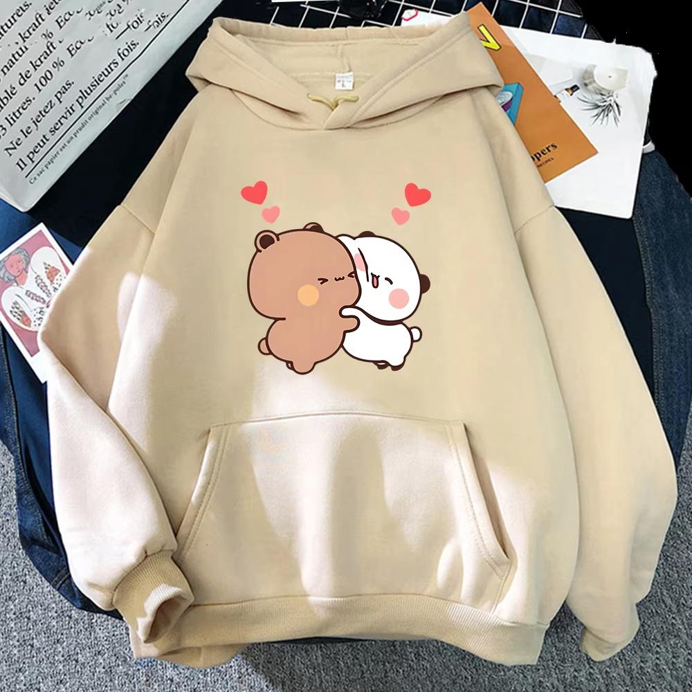 2025 new men's and women's panda fleece pullovers, cute style cartoon-patterned pullovers, pullovers with patterned prints
