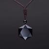 ZRM модный черный обсидиановый кулон ожерелье обсидиановая звезда кулон Lucky Love ювелирные изделия с кристаллами с бесплатной веревкой Прямая доставка