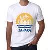 Мужская винтажная футболка Футболка с рисунком Time to Say Hello to Summer in Sahara White