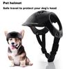 Pet Helmet with Ear Holes Dog Safety Hat Windproof Adjustable Puppy Motorcycle Helmet for Outdoor Riding Hiking Cycling