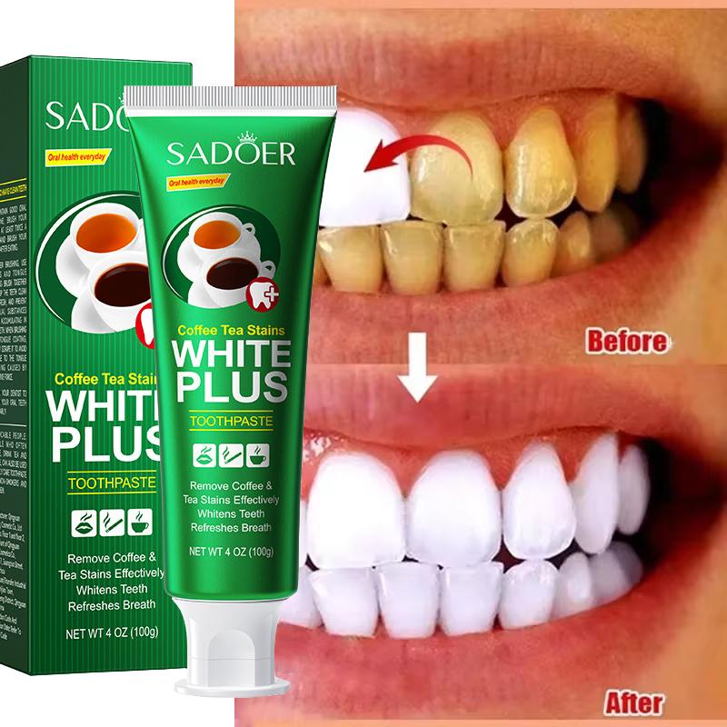 SADOER Whitening Toothpaste for Stain Removal, Fresh Breath, and Gum Care 100g
