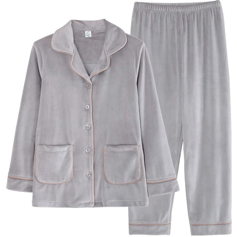 Парные пижамы для мужчин и женщин, осенне-зимние, из кораллового флиса, утолщенные, теплые, с длинными рукавами, из островкового флиса, домашняя одежда, весенне-осенний костюм