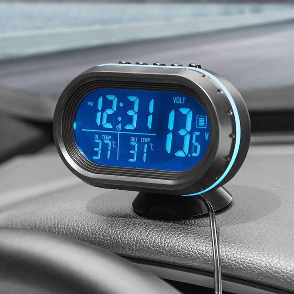 3 In 1 12/24V Car Volt Meter Auto Digital LED Car Voltmeter Thermometer Car Truck USB Charger Current Meter Volt Detector
