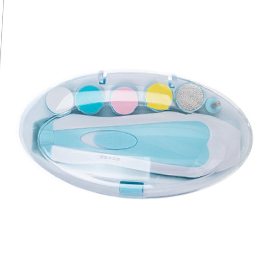 6 In 1 Electronic Baby Nail Clipper File Safe Grinding Heads Nail Trimmer Set for Newborn Manicure