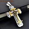 Ожерелье из нержавеющей стали с крестом Иисуса Христа, византийская цепочка, серебряный цвет, позолоченный, для мужчин и мальчиков, подарок Sp208
