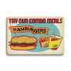 Hot Dog Fresh Hamburgers Metal Signs BBQ Vintage Posters Home Kitchen Wall Decor Iron Plate Painting Fast Food Shop Plaques
