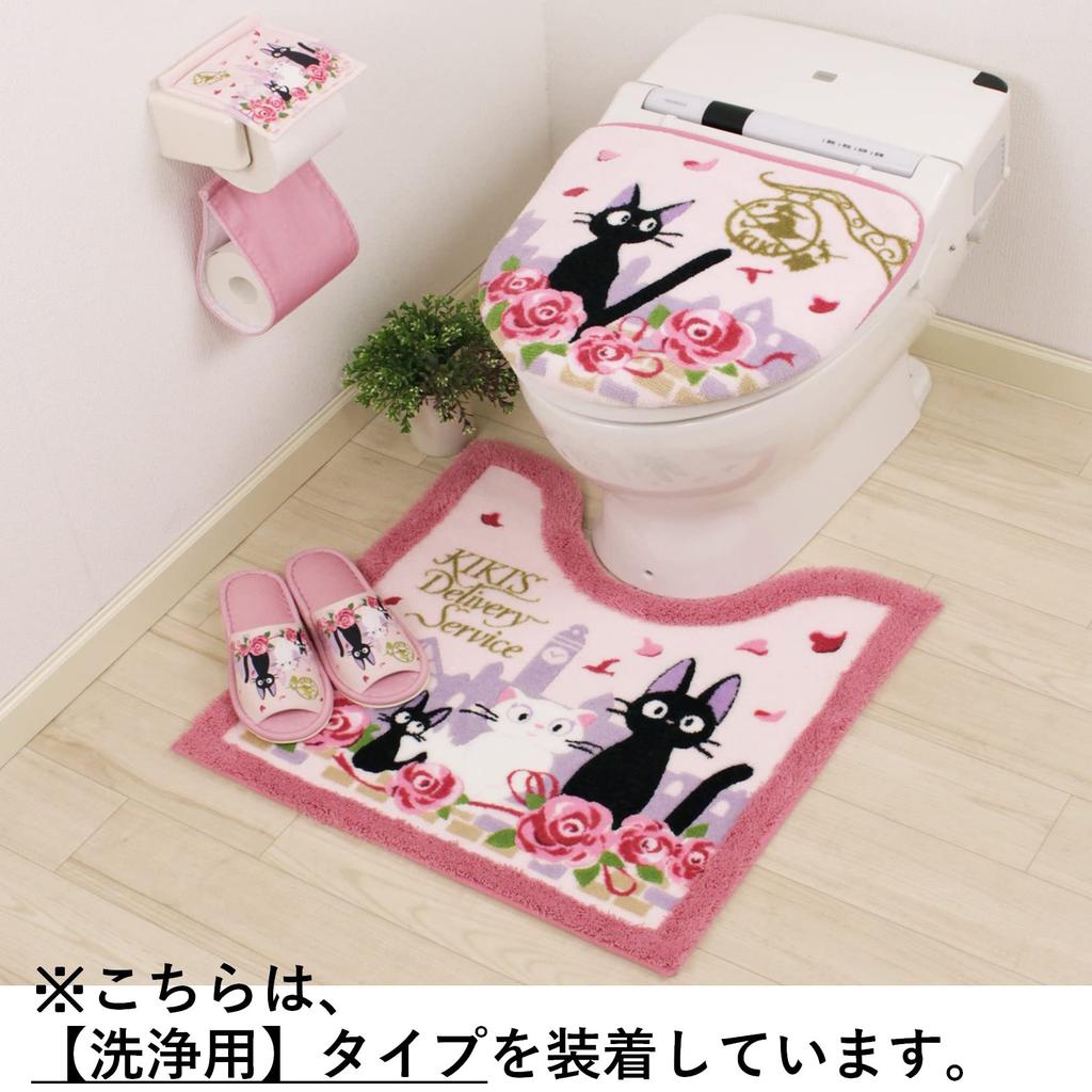 Senko Delivery Service Toilet Jiji and Date Toilet Lid for Standard Toilet Character 37176 Kiki's Supplies, Cover, O/U, Seats, Pink, Jiji, Cat,