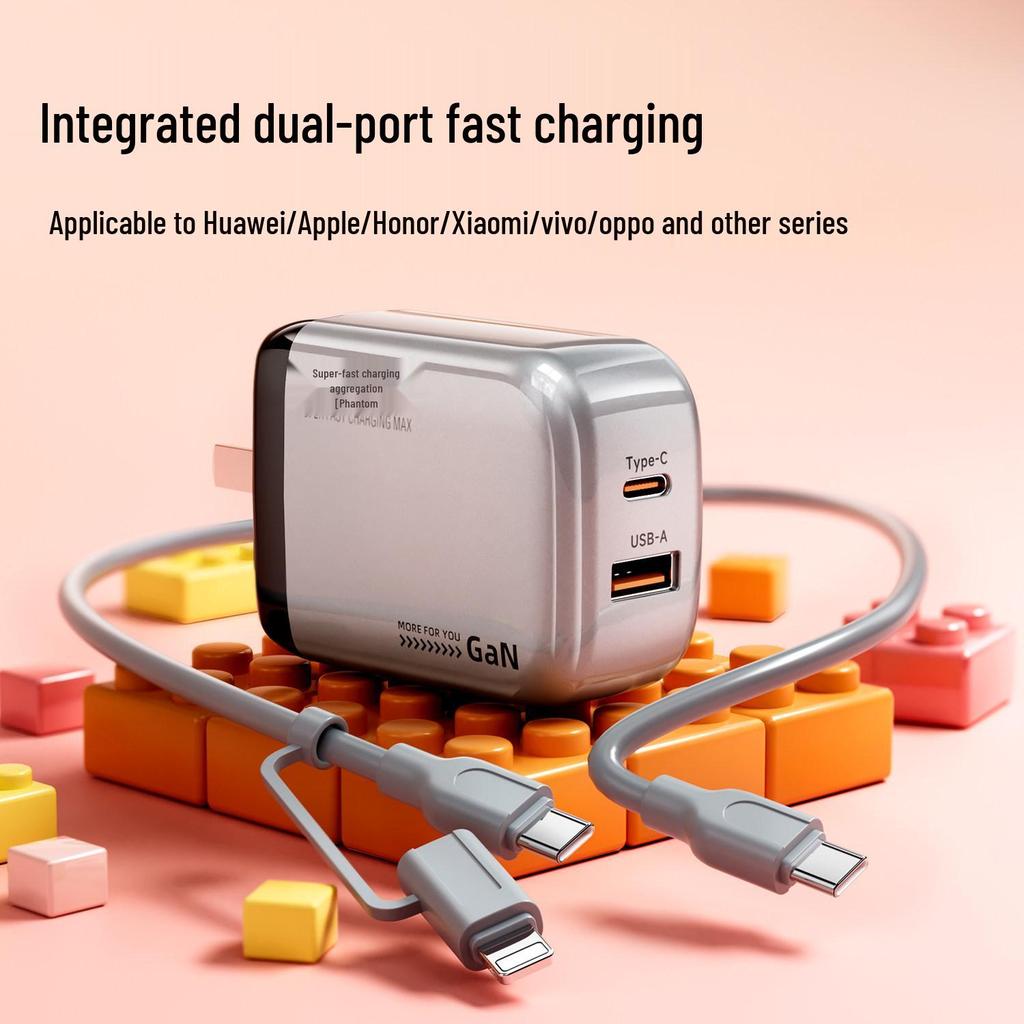 Двойной кабель для быстрой зарядки USB для устройств Huawei, Honor, Xiaomi, Apple и Android