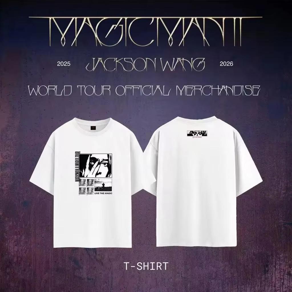 Summer Hot Sale 2026 Kpop Trend Stars Same Style Photo TEAM WANG-Jackson MAGICMAN2 T-shirt Men Women Hip Hop Streetwear Oversized Tshirt