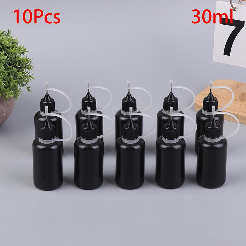 Diy Quilling Tool Empty Needle Tip Glue Bottle With Black Cap Liquid Dropper Containers With Silicone Rings For Crafting