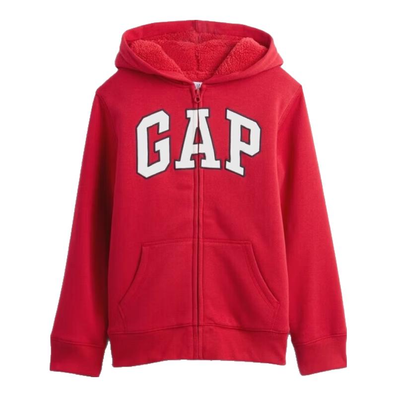 Gap Boys' Faux Lambswool Logo Zip-Up Hoodie