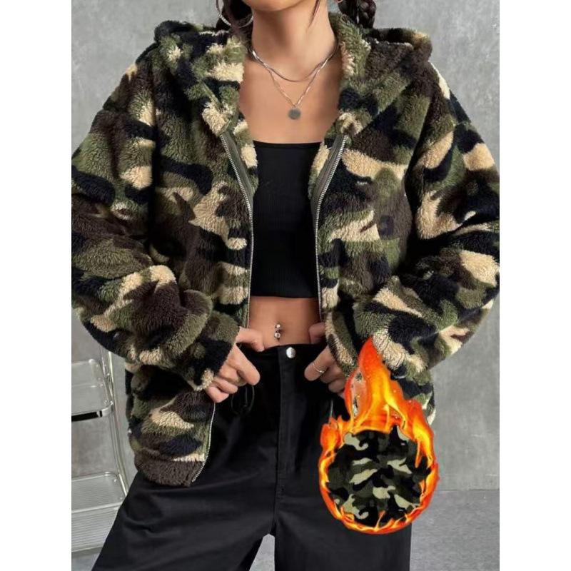Двусторонний плюшевый кардиган с капюшоном на молнии, повседневная женская плюшевая куртка на осень и зиму 2025