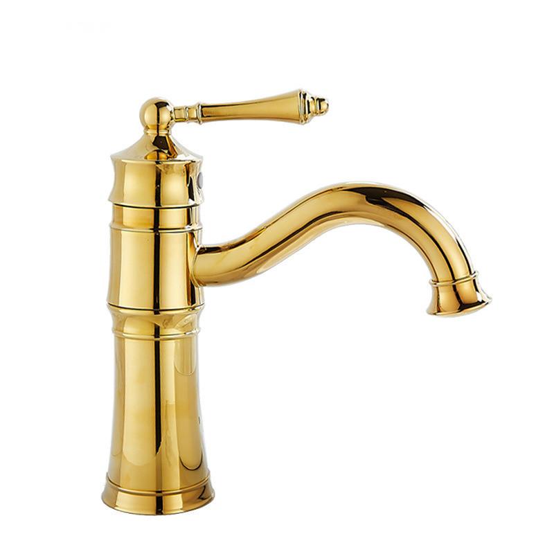 Tuqiu Антикварный смеситель для ванной комнаты Золотой смеситель для раковины Хромированный смеситель для раковины Горячий и холодный кран для унитаза Водопроводный кран Черный