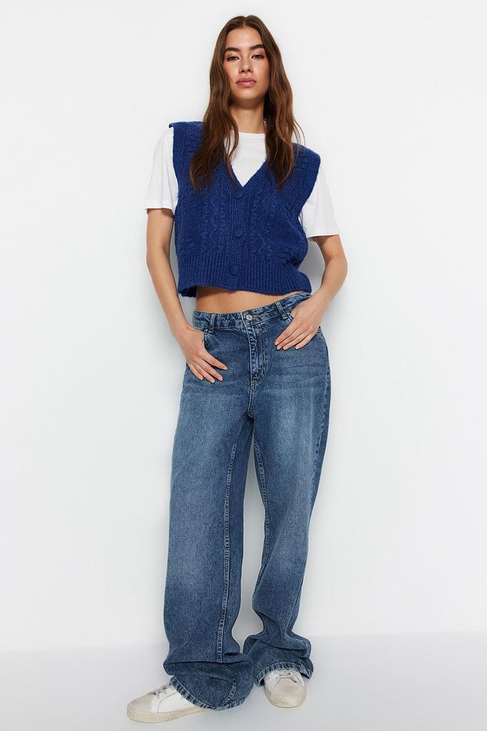 Women's Elegance Style Sweater Stone Soft Textured Knitwear Vest