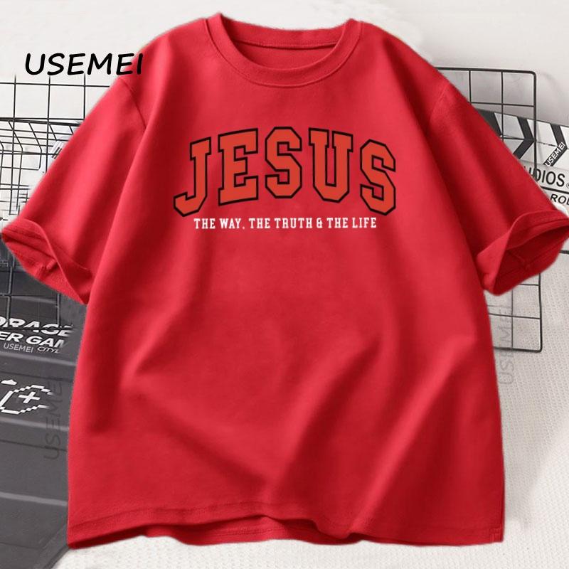 Jesus T Shirt The Way The Truth The Life Tshirt Christian Varsity Football Tees Bible Verse Faith Tshirt Unisex Unisex Clothes