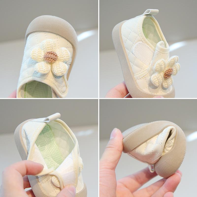 Детские туфли с цветами, милые туфли принцессы, весна и осень 2025, для малышей 0-3 лет, на липучке, обувь для малышей, сокровище для девочки