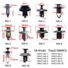100Pcs Car Auto Bumper Fender Mixed Screw Rivet Plastic Fastener Clip Universal