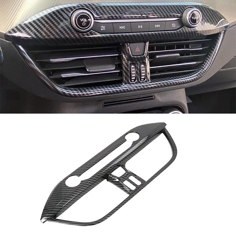Carbon Fiber Car Middle Air Outlet Vent Cover Trim Frame Decor for Ford Focus 2019-2020