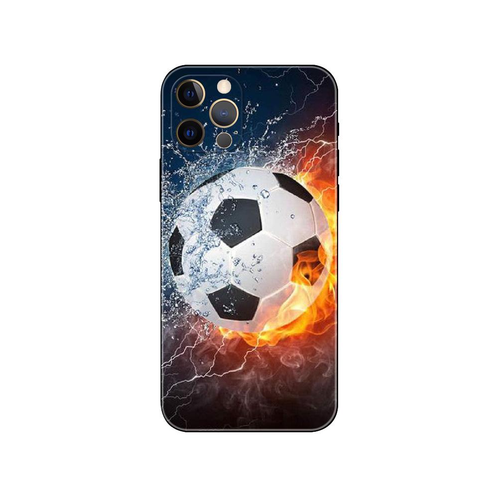 Футбольный чехол для телефона iPhone 5 5s 2020se 6 6s 7 8 plus x 10 XR XS 11 12 13 mini pro MAX черная задняя крышка из ТПУ