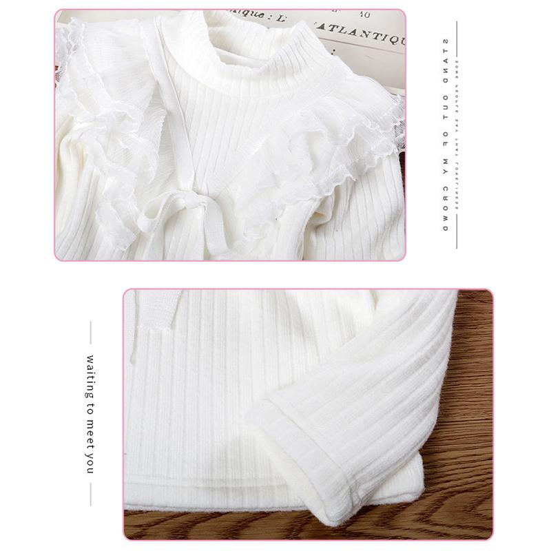 YUBAOBEI Блузки для девочек, белая одежда для маленьких девочек, детская одежда, школьная форма, блузка для девочек, хлопковая детская кружевная рубашка, плюшевый толстый теплый топ, блузки