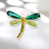 Green Pink Dragonfly Brooch High -Grade Alloy Oil Dripping Water Drill Insect Brooch Pearl Crystal Pin