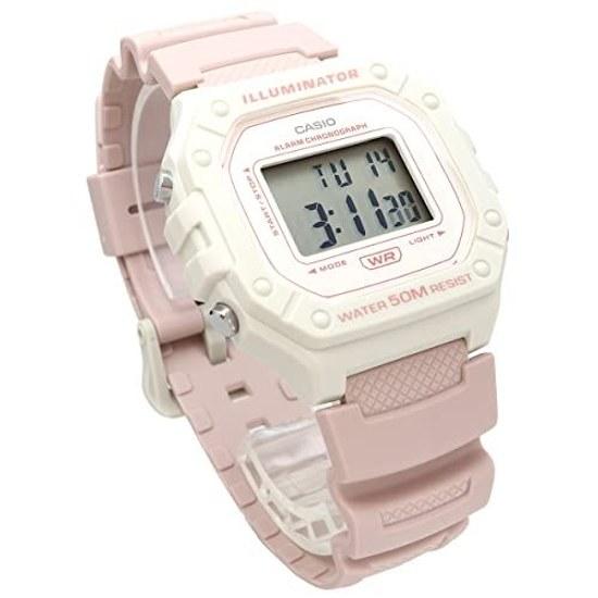 CASIO Стандартные цифровые наручные часы W-218HC-4A2V Мужские Женские Дешевые Чипукаши Розово-бежевый Зарубежная модель
