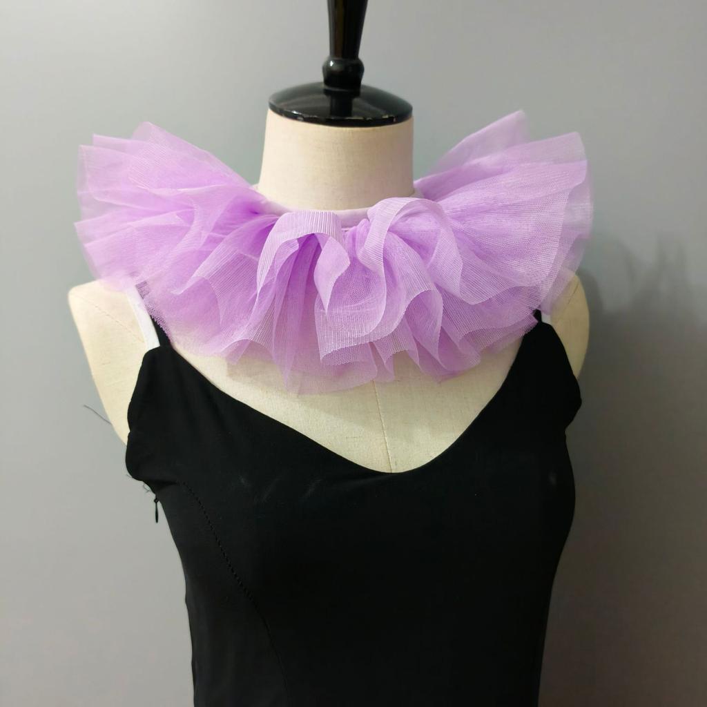 Детский трехслойный сетчатый цветной пушистый искусственный воротник, воротник-жабо