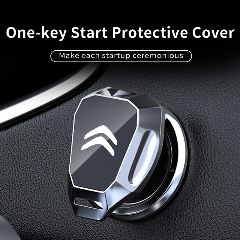 WKZA3 Car Engine Start Button Protective Cover Push Button Sticker Accessory For Citroen C3 C4 C5 C1 C2 Berlingo Celysee Xsara Picasso
