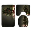 Christmas Bathroom Floor Mat Toilet Three-Piece Set