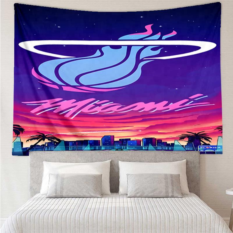 Heat Team Logo Artwork Quick-Dry Tapestry Hanging for Bedroom,Livingroom, Playroom,Decor Art Room Wall Tapestry Holiday and Birthday Gifts