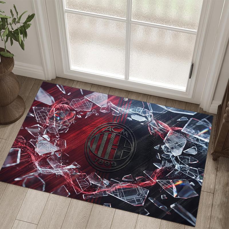 Дизайн AC Milan Кристальный Велюровый Ковер Уютный Не?Нескользящий ковер с принтом для спальни, гостиной, прихожей