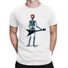 Mens Punk Music T-Shirt Skeleton Guitar Electric Goth Tee Rock Metal