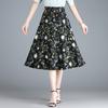 Юбка-бюст женская летняя плиссированная юбка с цветочным принтом и высокой талией, женская драпированная универсальная шифоновая юбка, весенняя женская маленькая