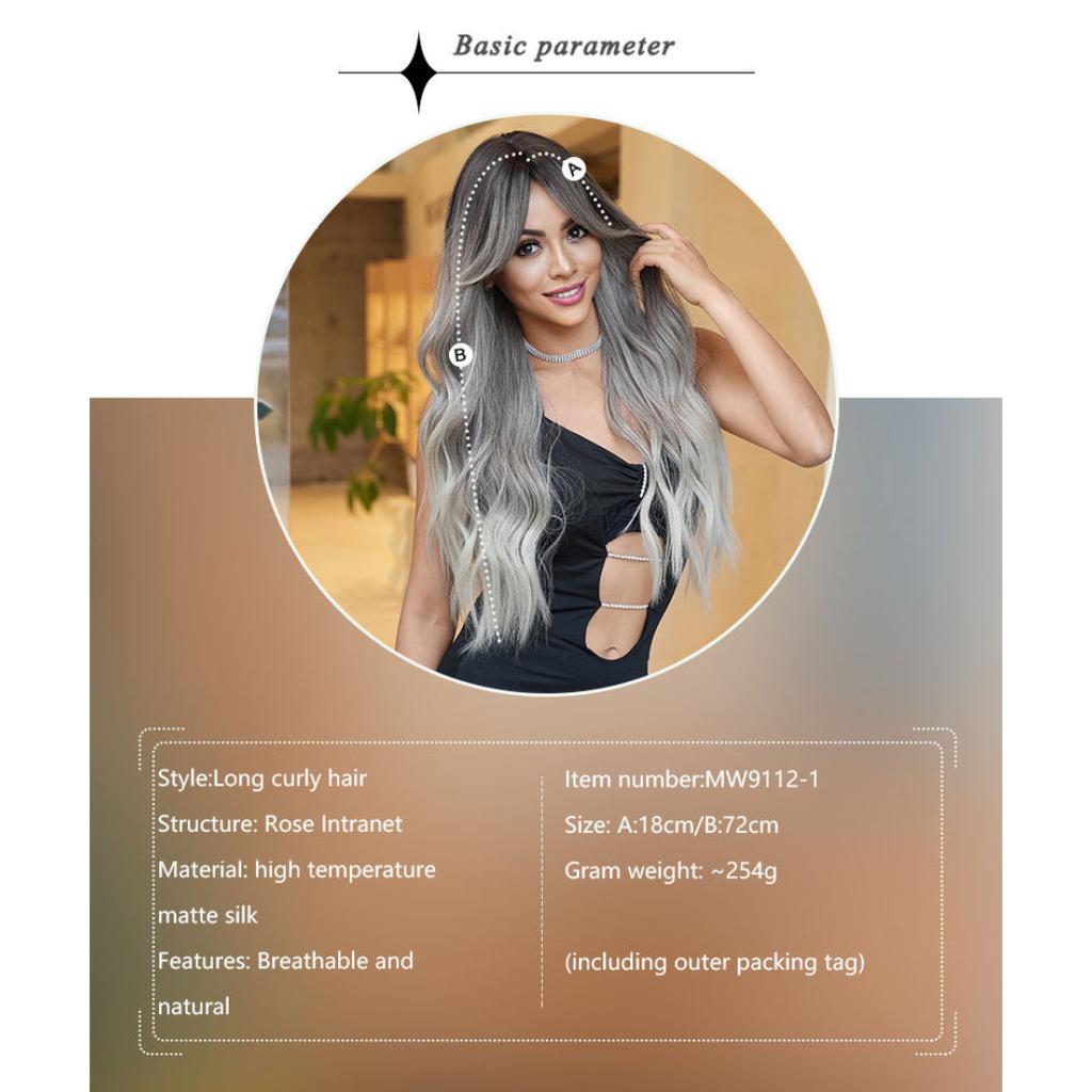Женский имитационный парик, 70 см, волнистый парик, полный головной убор, сетка для волос в виде розы, головной убор, украшение для красоты, парик