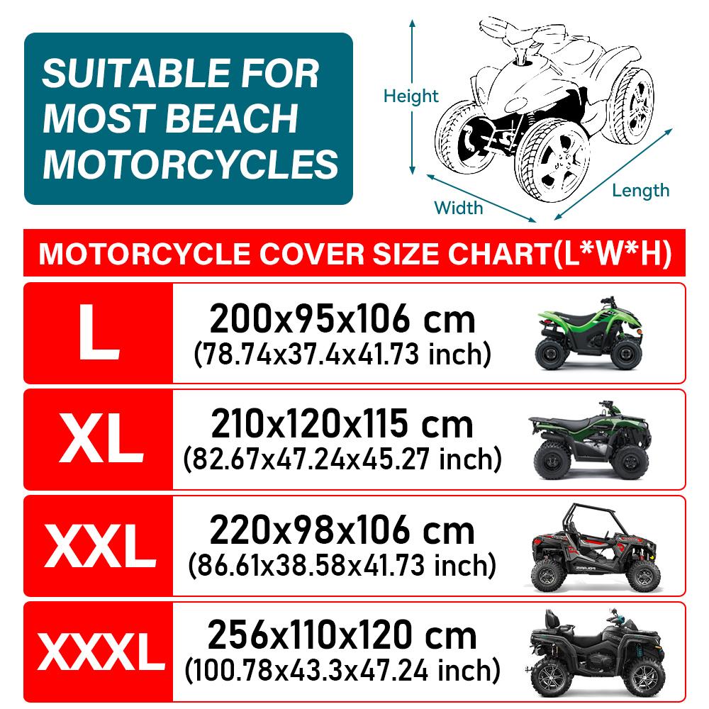 Черный утолщенный 210D M L XL XXL XXXL Чехол для квадроцикла ATV Универсальный Водонепроницаемый Мотоцикла Транспортного средства Скутера Картинга Мотоцикла Чехлы