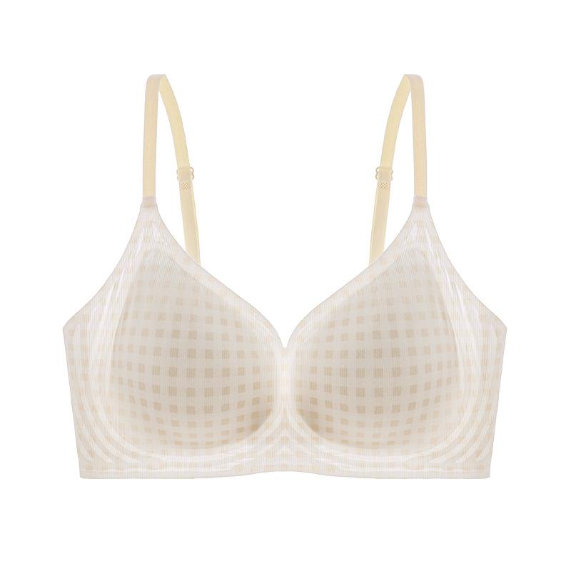Ice Silk Seamless Underwear Breathable Thin Skin-friendly Breast Summer Antibacterial Ultra-thin Small Breasts Gathering Hole Cup Bra