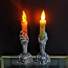 Halloween Decorative Lights Party Venue Decoration Props Skeleton Ghost Hand Holding Candle Lights Led Electronic Pumpkin Lights