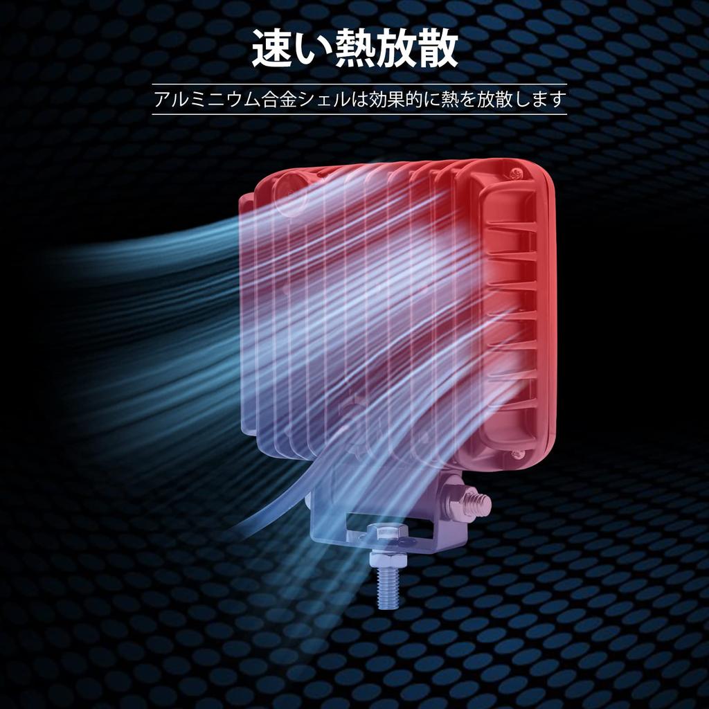 Biqing 2PCS LED Work Light Offroad Driving Fog Waterproof Square Car Spot Lights with White Halo DRL 12V 24V 24V for Truck Tractor SUV ATV 4x4 Lights,