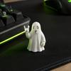 Gothic Desktop Ornaments 3D Printed Rock Ghost Figurine, Cool Hand Gesture Statue, Matte Trendy Metal Statue White Desk Decor for Bedroom Gaming