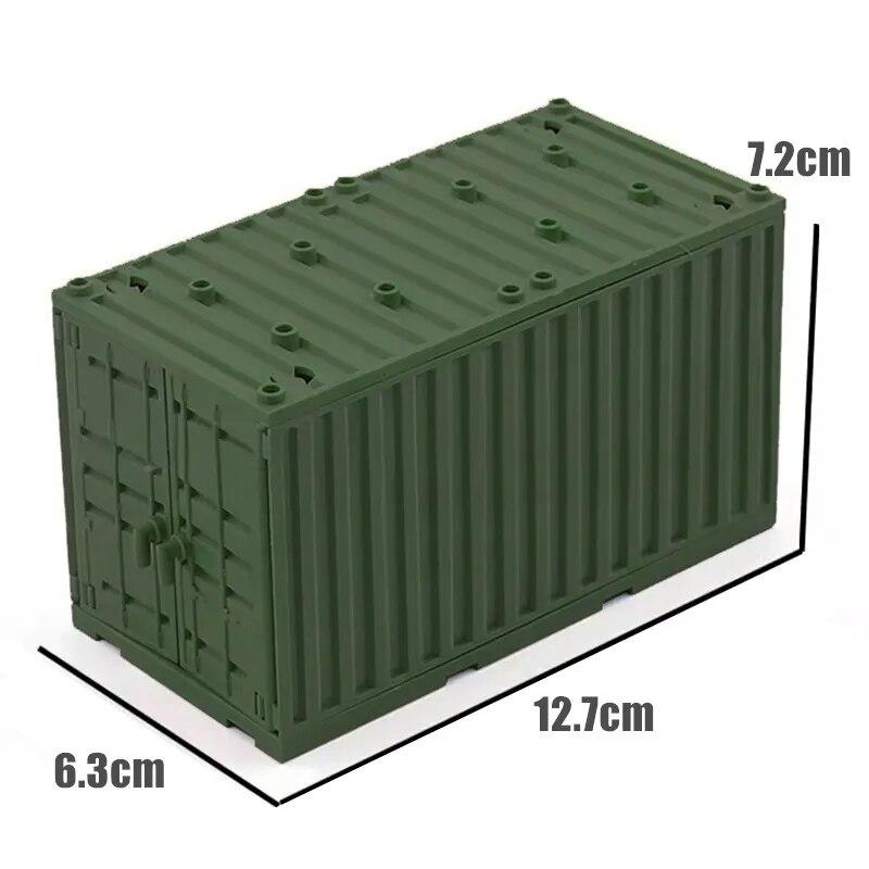 MOC военный контейнер, строительные блоки, коробка, игрушки для мальчиков, военная база времен Второй мировой войны, технические кирпичи, креативный DIY Juguete Bloques Brinquedos