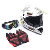 Комплект легкого мотоциклетного шлема из АБС-пластика с перчатками и очками для езды на гоночных автомобилях, мотоциклах, электровелосипедах, велосипедах