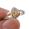 Natural Citrine Gemstone Handmade 925 Sterling Silver Jewelry Ring Size 8 U6S66