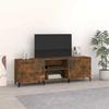 TV Stand Smoked Oak 150x30x50 cm Engineered Wood