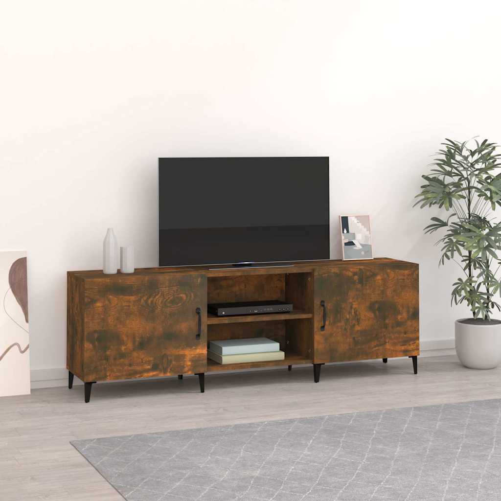 TV Stand Smoked Oak 150x30x50 cm Engineered Wood