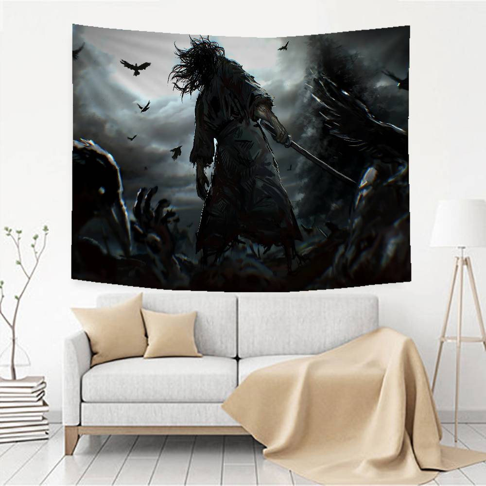 Anime Vagabond Tapestry Art Printing Japanese Wall Tapestry Anime Wall Hanging Home Decor
